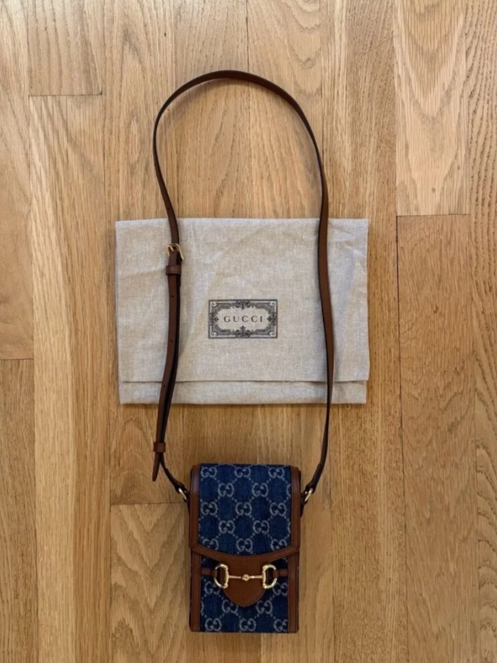 Gucci GG Denim Horsebit Mini Bag/Crossbody Wallet — Brand New, Never Worn. NWT